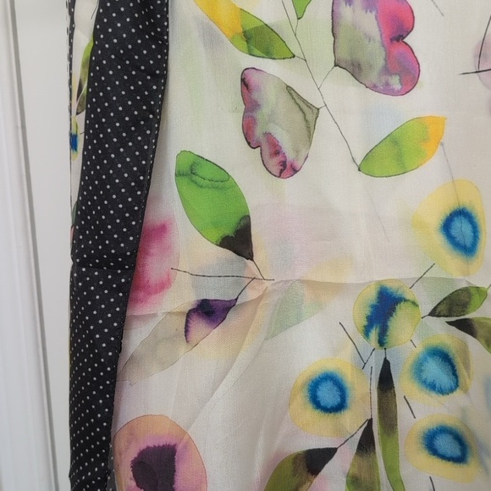 FLORAL AND POLKA DOT SCARF - Picture 2 of 4